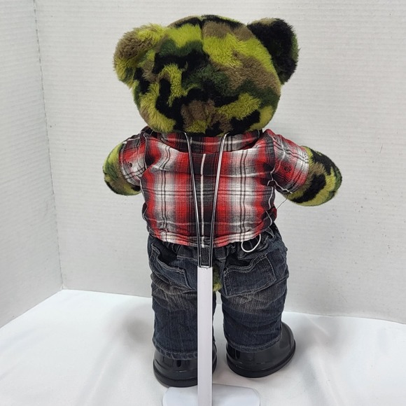 Build a Bear Workshop 16" Jungle Camouflage Plush Teddy Bear stuffed animal toy - Picture 3 of 9